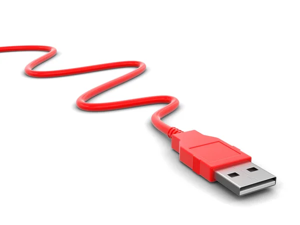 Computer Cable (clipping path included) — Stock Photo, Image