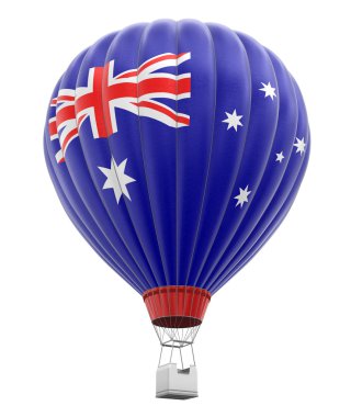 Hot Air Balloon with Australian Flag (clipping path included) clipart