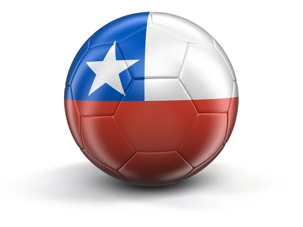 Fußball mit chilenischer Flagge — Stockfoto