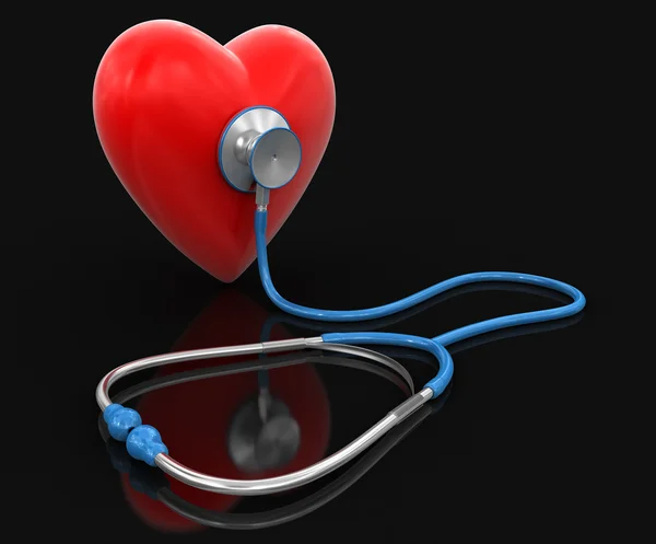 Stethoscope and heart (clipping path included) — Stock Photo, Image