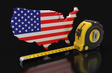 cetvel (dahil kırpma yolu ile ABD Haritası)