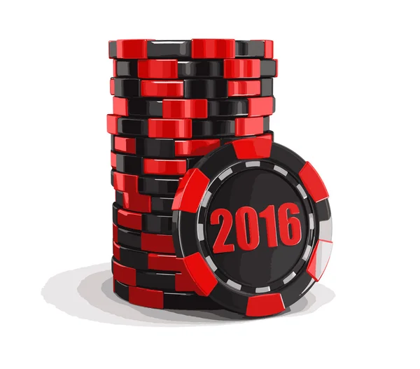 Chip de casino 2016 — Vector de stock