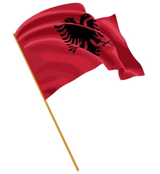 Bandeira 3D Albanesa — Vetor de Stock