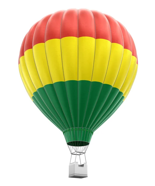 ボリビアの旗 (クリッピング パスを含めると、熱気球) — ストック写真
