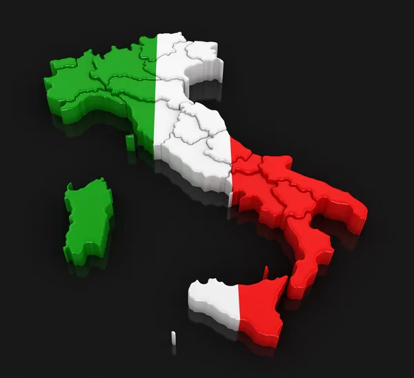 La mappa di Italia — Foto Stock