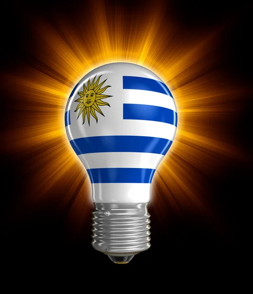Λάμπα φωτός με σημαία της Ουρουγουάης (διαδρομή αποκοπής περιλαμβάνονται) — Φωτογραφία Αρχείου