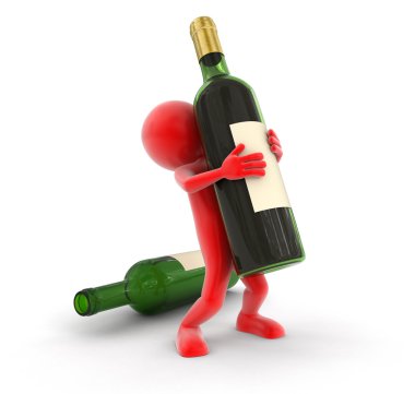 Adam ve şişe (dahil kırpma yolu)