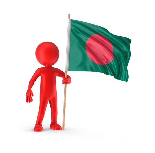 Man and Bangladesh flag (clipping path included) — Stock Photo, Image
