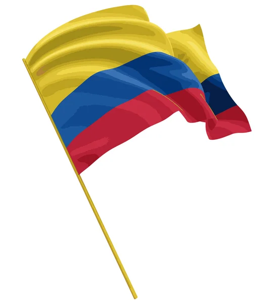 3D flaga Kolumbii — Wektor stockowy