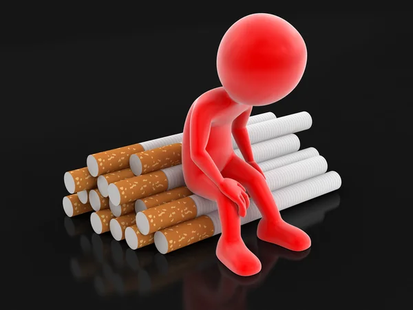 Człowiek i papierosów (ścieżka przycinająca zawarte) — Zdjęcie stockowe