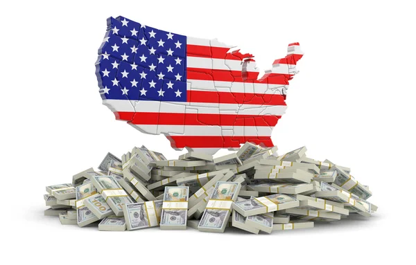 Mapa USA dolary — Zdjęcie stockowe