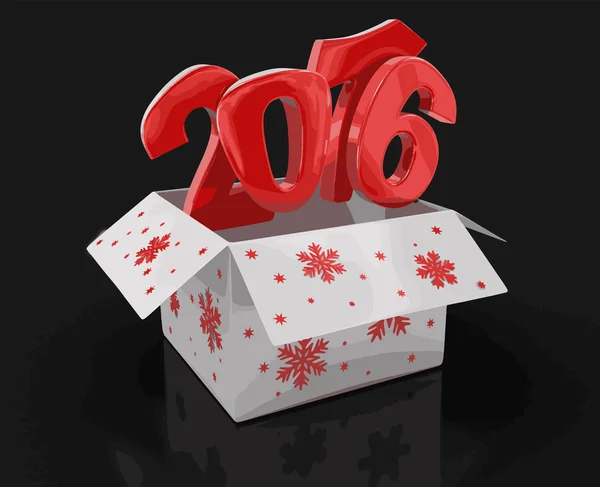 Nouvel an 2016 dans la boîte — Image vectorielle
