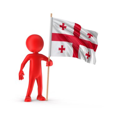 Adam ve Gürcü bayrağı (dahil kırpma yolu)