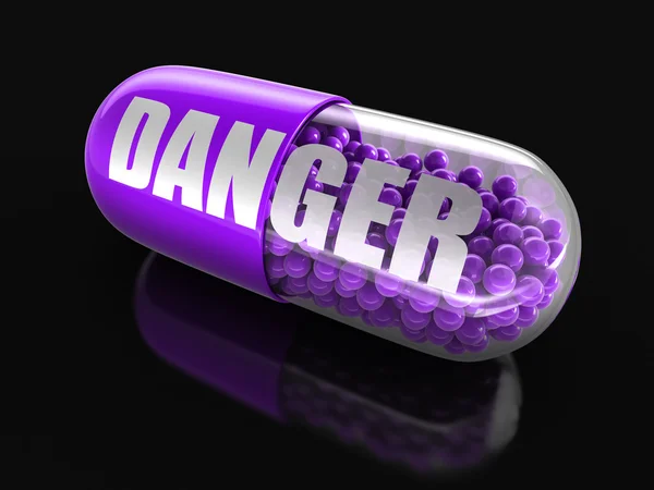 Pill Danger (clipping path included) — Stock Photo, Image