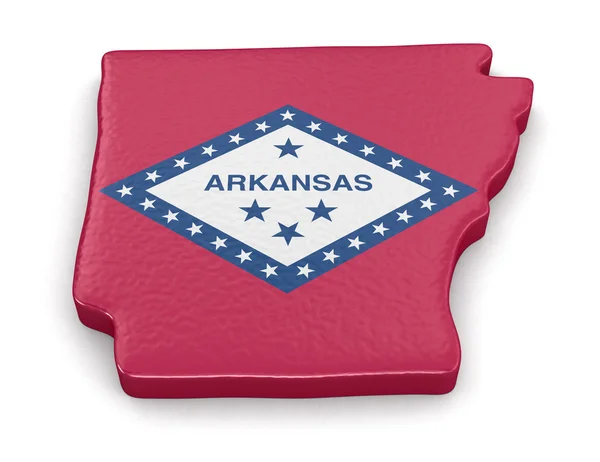 Map of Arkansas state with flag — Stock Photo, Image