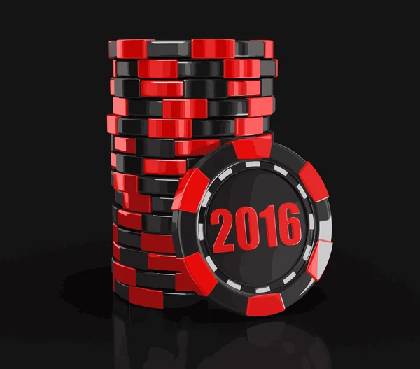 Chip de casino 2016 — Vector de stock