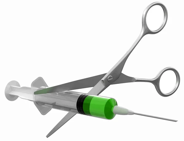 Scissors and Syringe — Stock Vector