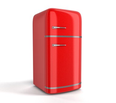 Retro buzdolabı 3D görüntü