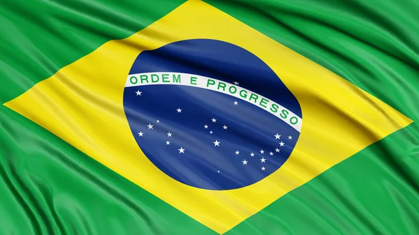 3D-Braziliaanse vlag — Stockfoto