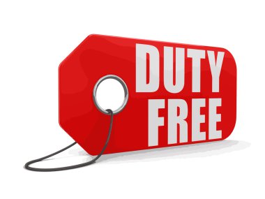 etiketin duty free 3D görüntü