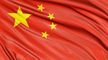 3D Çin bayrağı (dahil kırpma yolu)