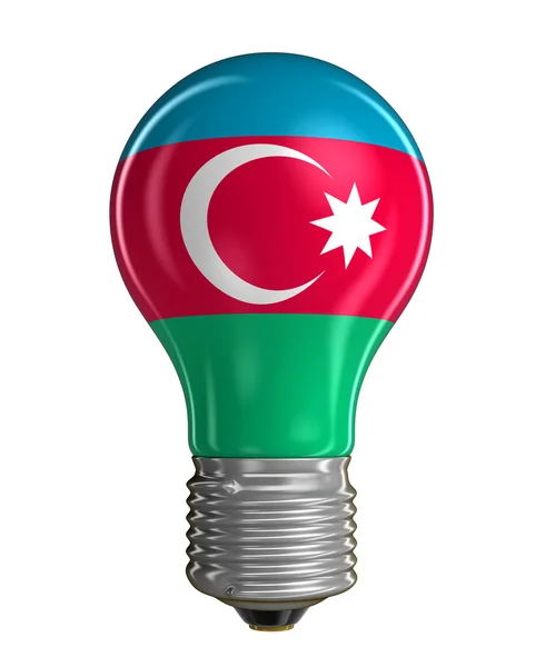 Lampu bohlam dengan bendera Azerbaijan (jalur kliping disertakan ) — Stok Foto