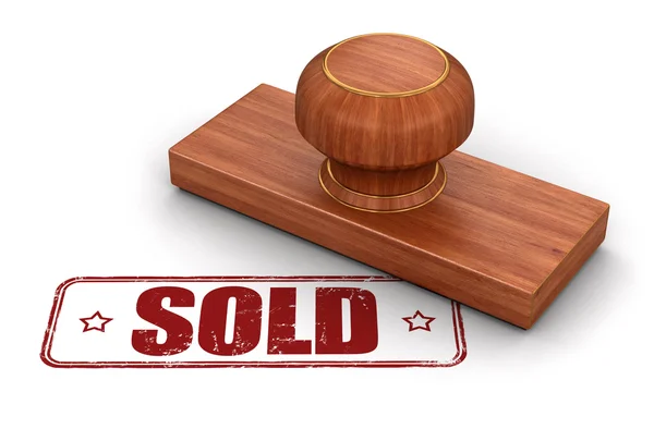 Rubber Stamp sold (clipping path included) — Stock Photo, Image