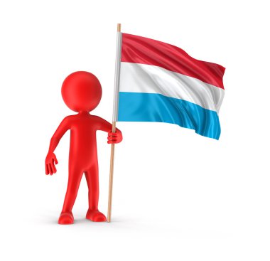 Adam ve Lüksemburg bayrağı (dahil kırpma yolu)