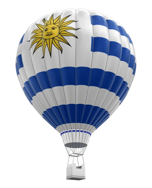 Globo de aire caliente con bandera uruguaya (ruta de recorte incluida) ) — Foto de Stock