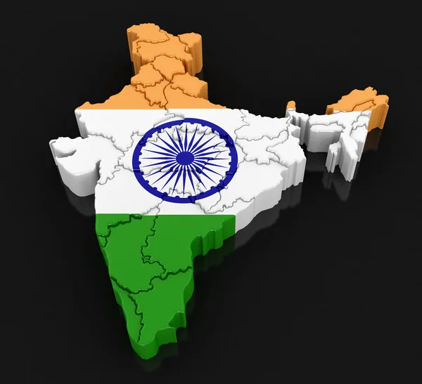 Χάρτης της Ινδίας — Φωτογραφία Αρχείου