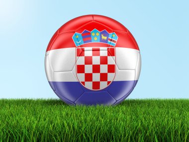 Soccer football with Croatian flag clipart