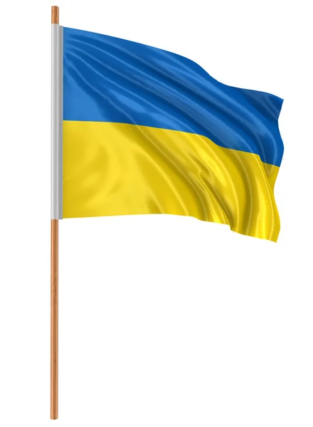 3D ukrajinská vlajka — Stock fotografie