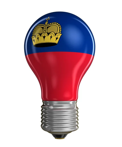 Light bulb with Liechtenstein Flag (clipping path included) — Stock Photo, Image