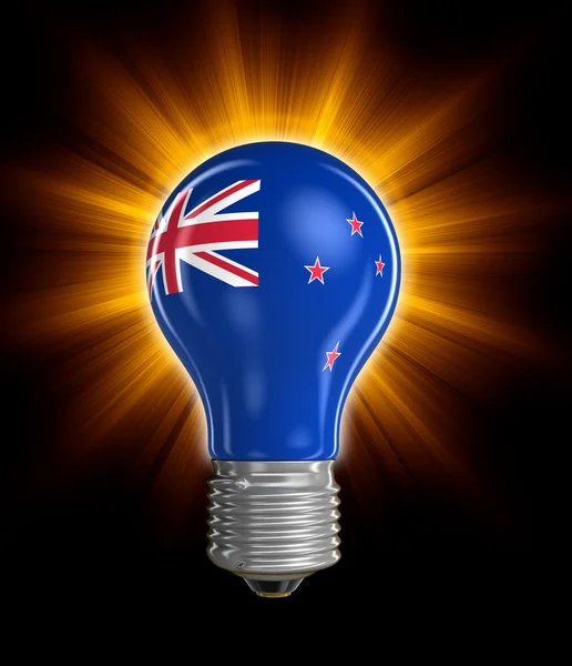 Izzó, Új-Zéland zászló (Vágógörbe tartalmazza) — Stock Fotó