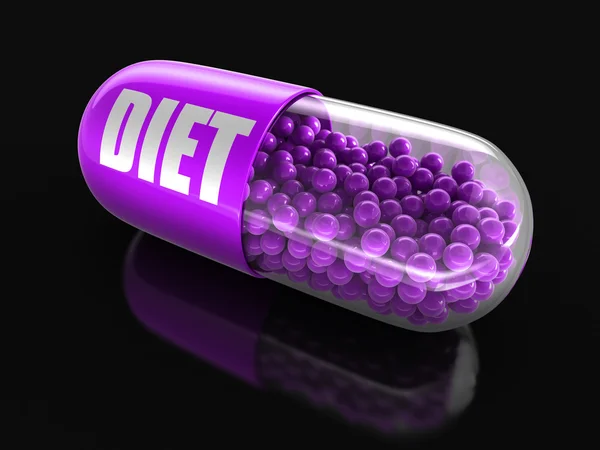 Pill diet (clipping path included) — Stock Photo, Image