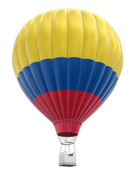 Hete luchtballon met Colombiaanse vlag (uitknippad opgenomen) — Stockfoto