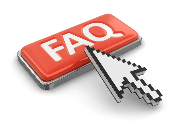 Cursor and button FAQ. Image with clipping path — Stock Photo, Image