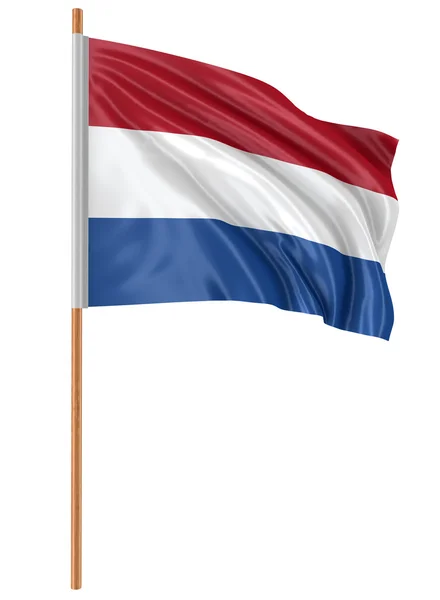 3D Nederlandsk flag (udklipningssti inkluderet ) - Stock-foto