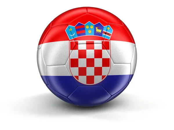 Fotbal fotbal s Chorvatskou vlajkou. Obrázek s ořezovou cestou — Stock fotografie
