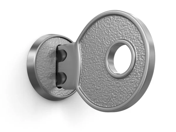 Key and lock (clipping path included) — Stock Photo, Image