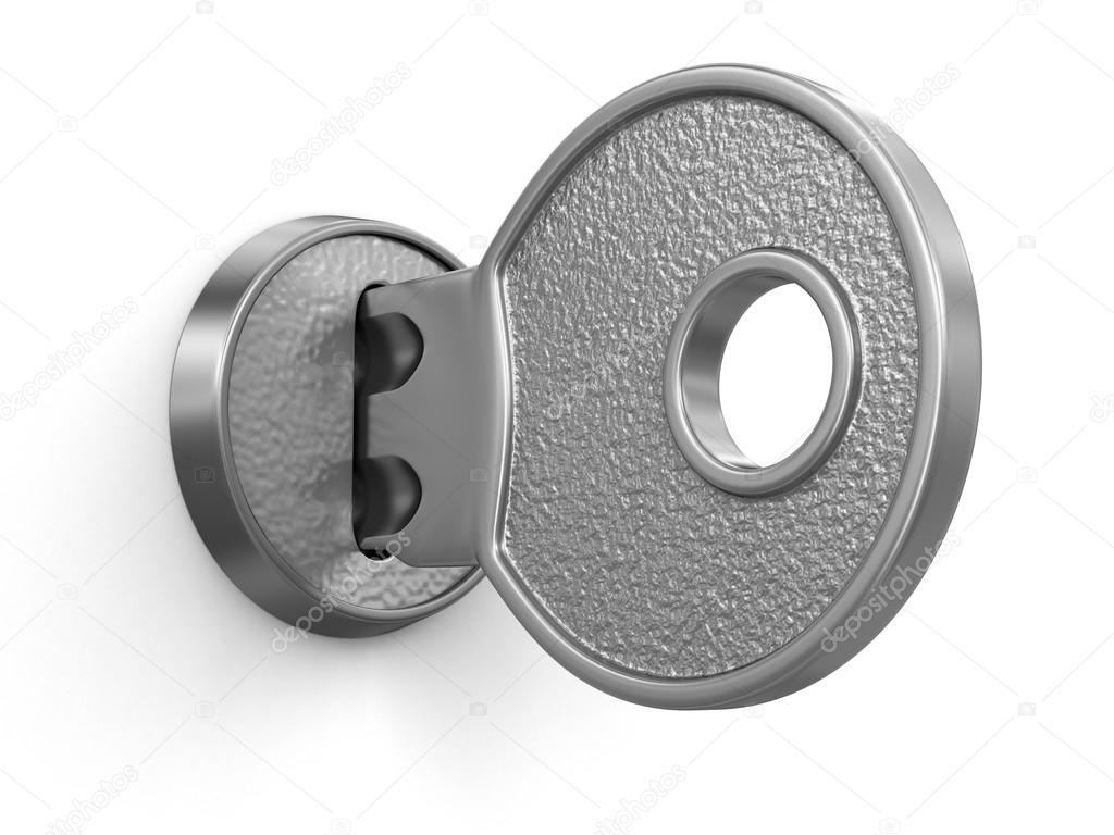 Key and lock (clipping path included)