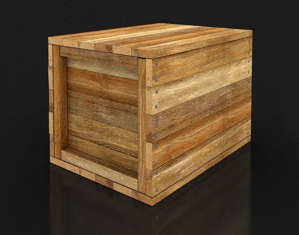 Деревянный ящик (включая траекторию обрезки ) — стоковое фото