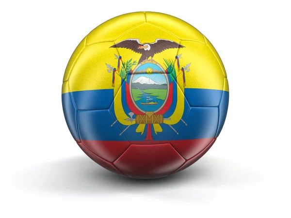 Fußball mit ecuadorianischer Flagge — Stockfoto