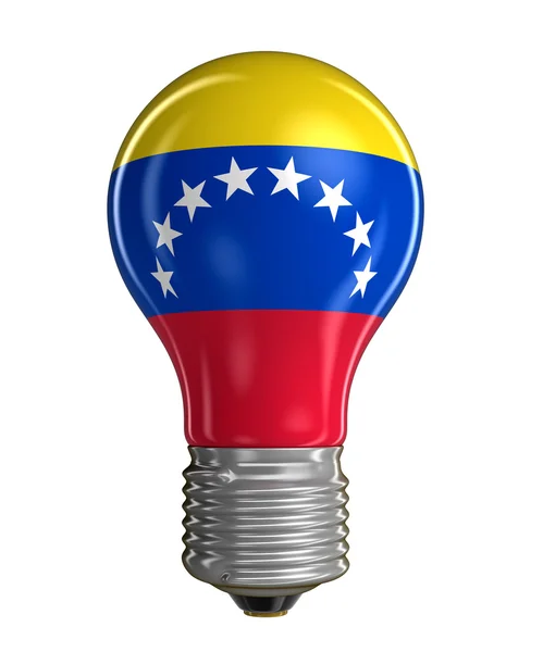 Lâmpada com Bandeira da Venezuela (caminho de recorte incluído ) — Fotografia de Stock