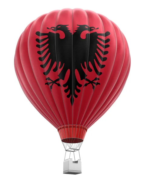 Αερόστατο με Αλβανική σημαία (διαδρομή αποκοπής περιλαμβάνονται) — Φωτογραφία Αρχείου
