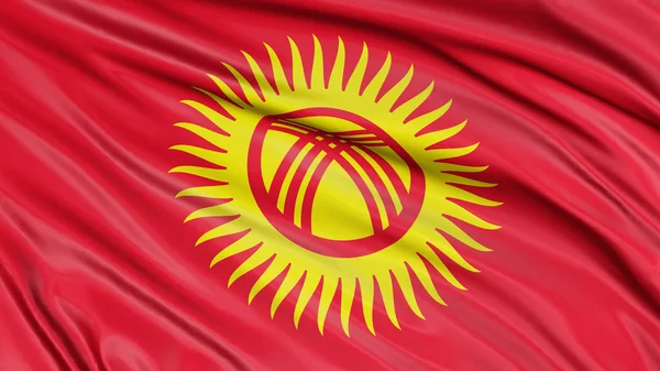 3d 柯尔克孜族国旗 — 图库照片
