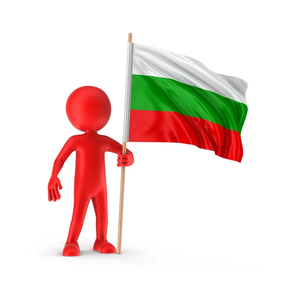 Man and Bulgarian flag (clipping path included) — Stock Photo, Image