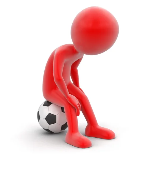 Чоловік з футболом (відсічний контур включено ) — стокове фото