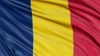 kumaş yüzey dokusu ile 3D Çad bayrağı