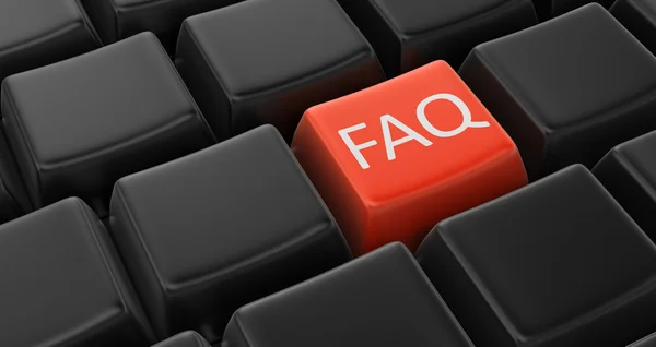 FAQ key concept — Stock Photo, Image